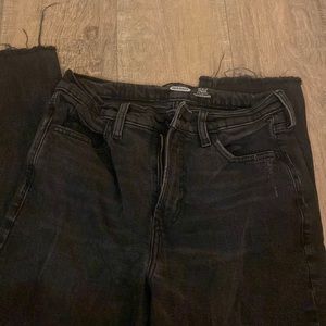 Black straight leg jeans